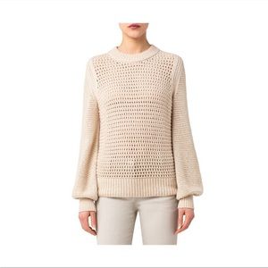NWT AKRIS Women's Sz 6 Cream Punto Mesh Stitch
Cotton Blend Sweater MSRP $840